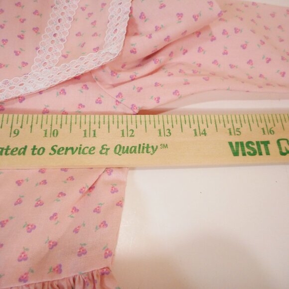 Vintage Handmade Dress Girls Size 5 (approx) Sailor Bib Collar Pink Pansy Floral - Picture 5 of 9